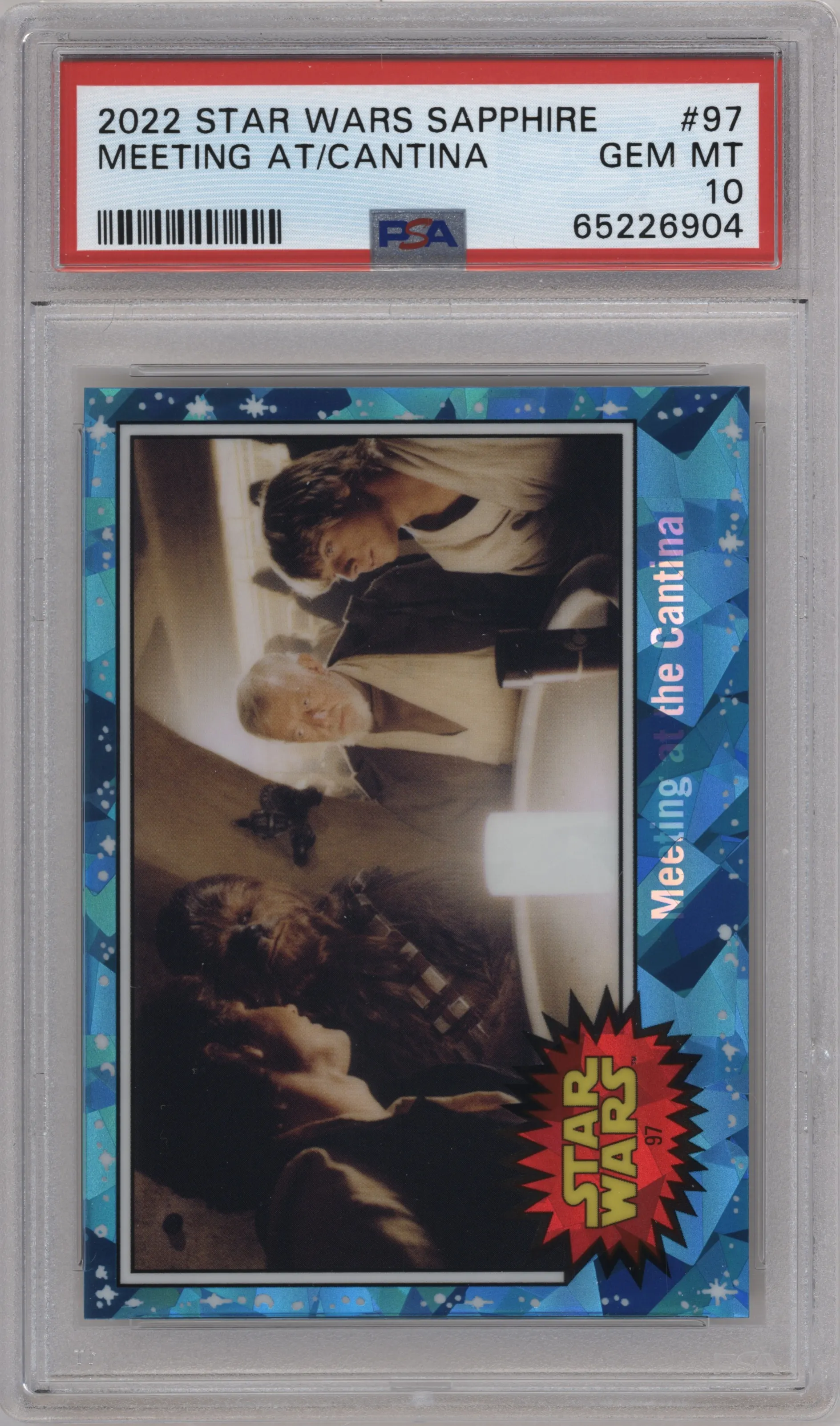2022 Topps Chrome Star Wars Sapphire Meeting at the Cantina #97 PSA 10