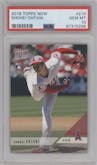Shohei Ohtani from the 2018 Topps Now set graded by PSA and given an overall grade of 10.