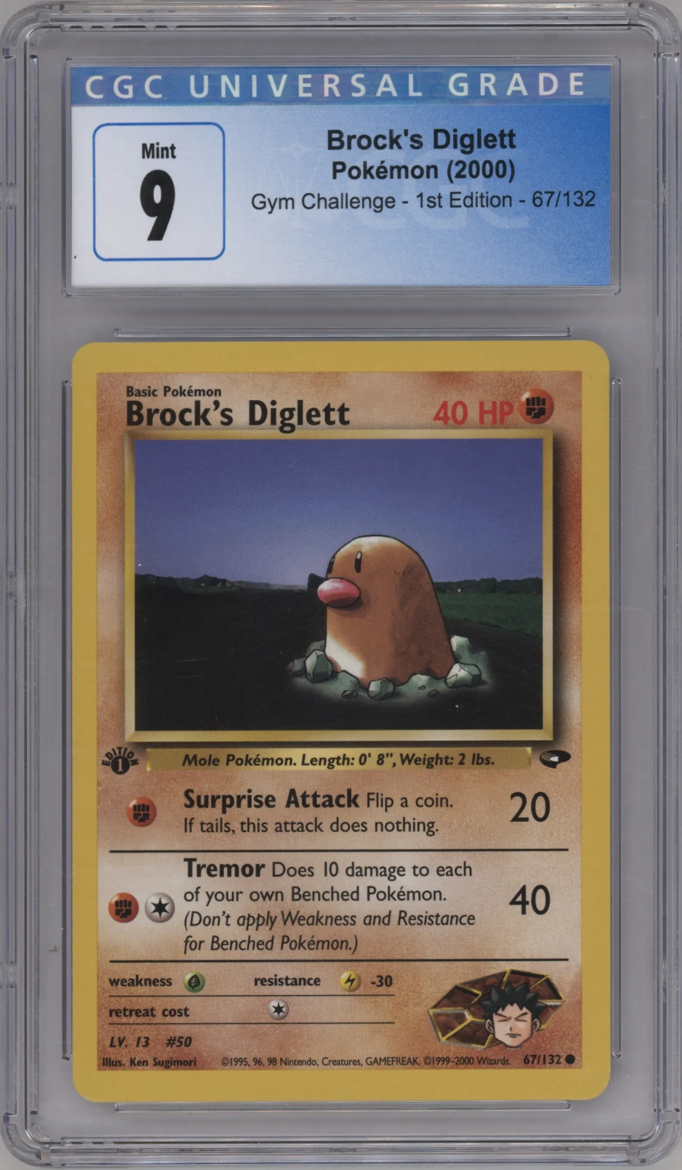 2000 Pokemon GH Gym Challenge Brock's Diglett #67 CGC 9