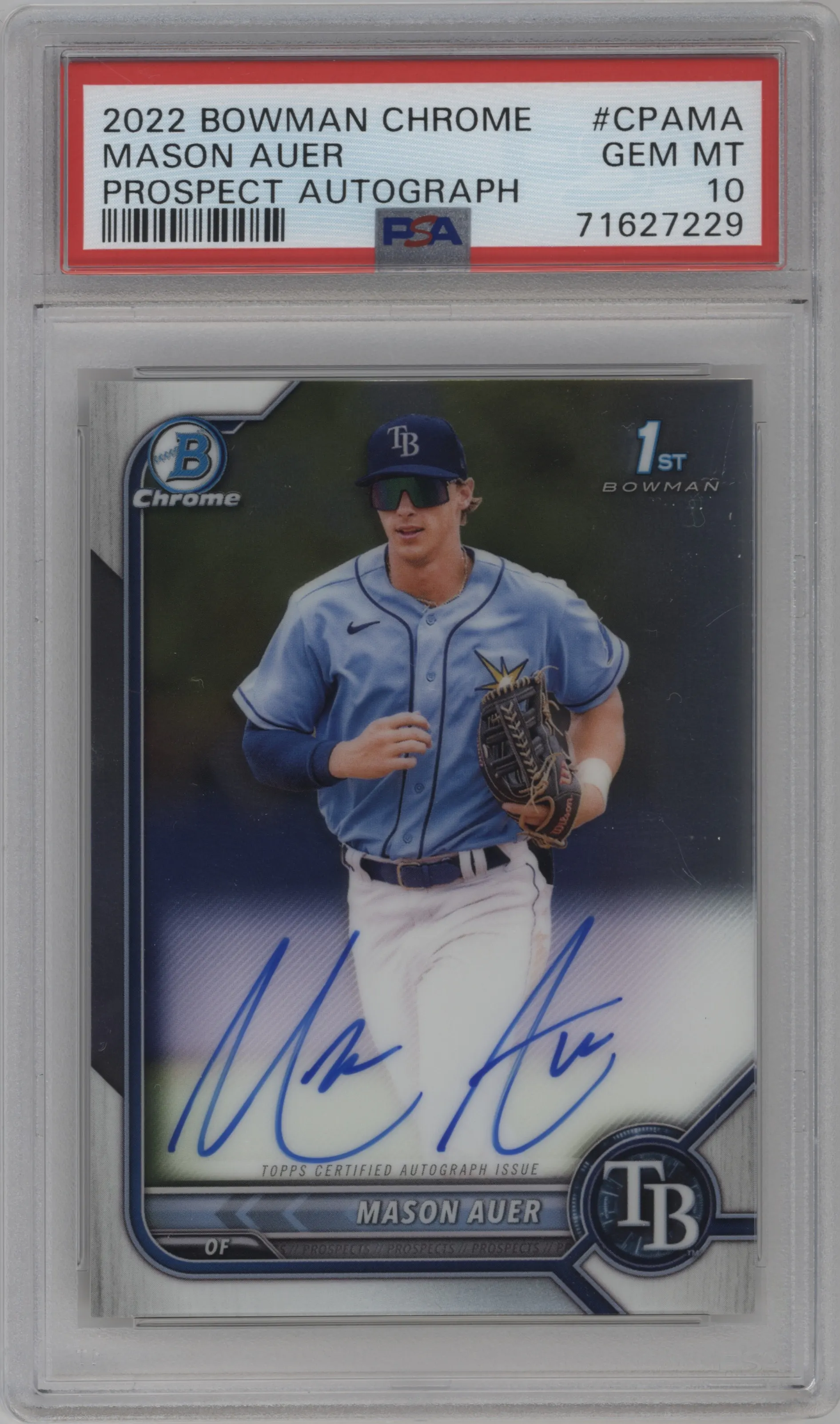 2022 Bowman Chrome Pros.Auto Mason Auer PSA 10