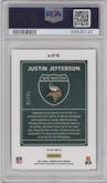 Justin Jefferson from the 2021 Panini Donruss Optic set featuring a Black Pandora parallel graded by PSA and given an overall grade of 9.