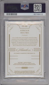 Adrian Beltre from the 2020 Panini Flawless set graded by PSA and given an overall grade of 9.