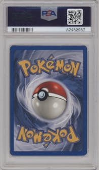 Shining Tyranitar from the 2002 Pokemon Neo Genesis set graded by PSA and given an overall grade of 9.