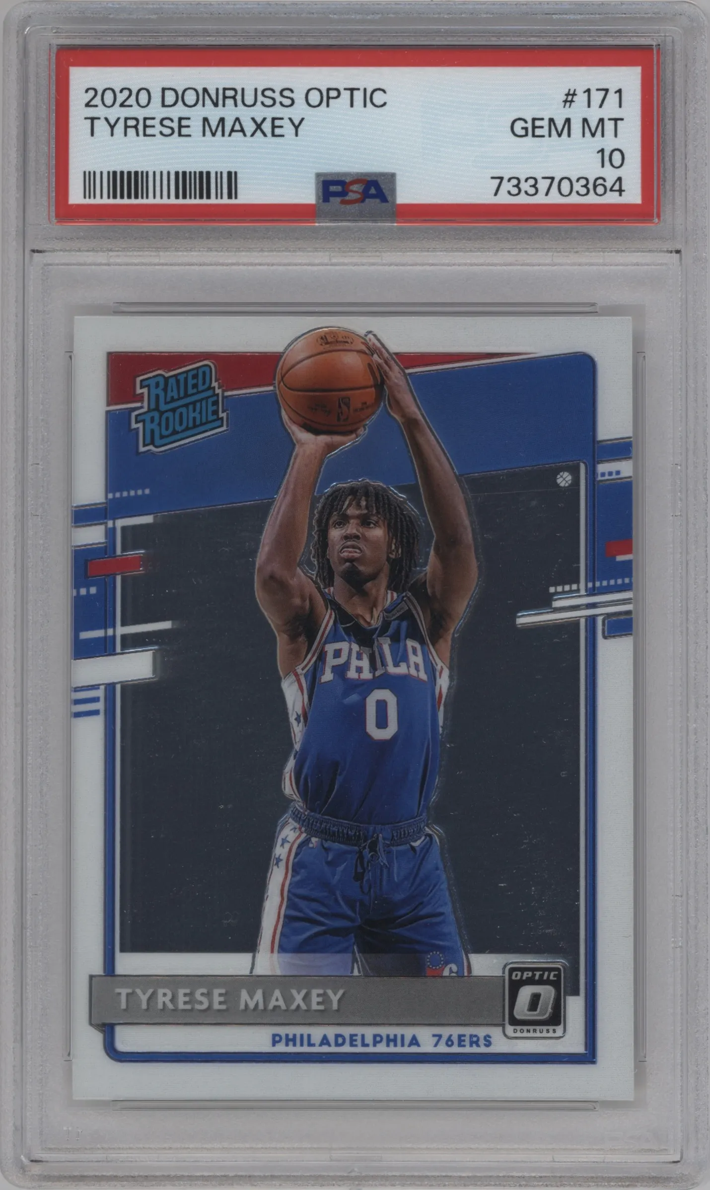 2020 Panini Donruss Optic Rated Rookie Tyrese Maxey #171 PSA 10