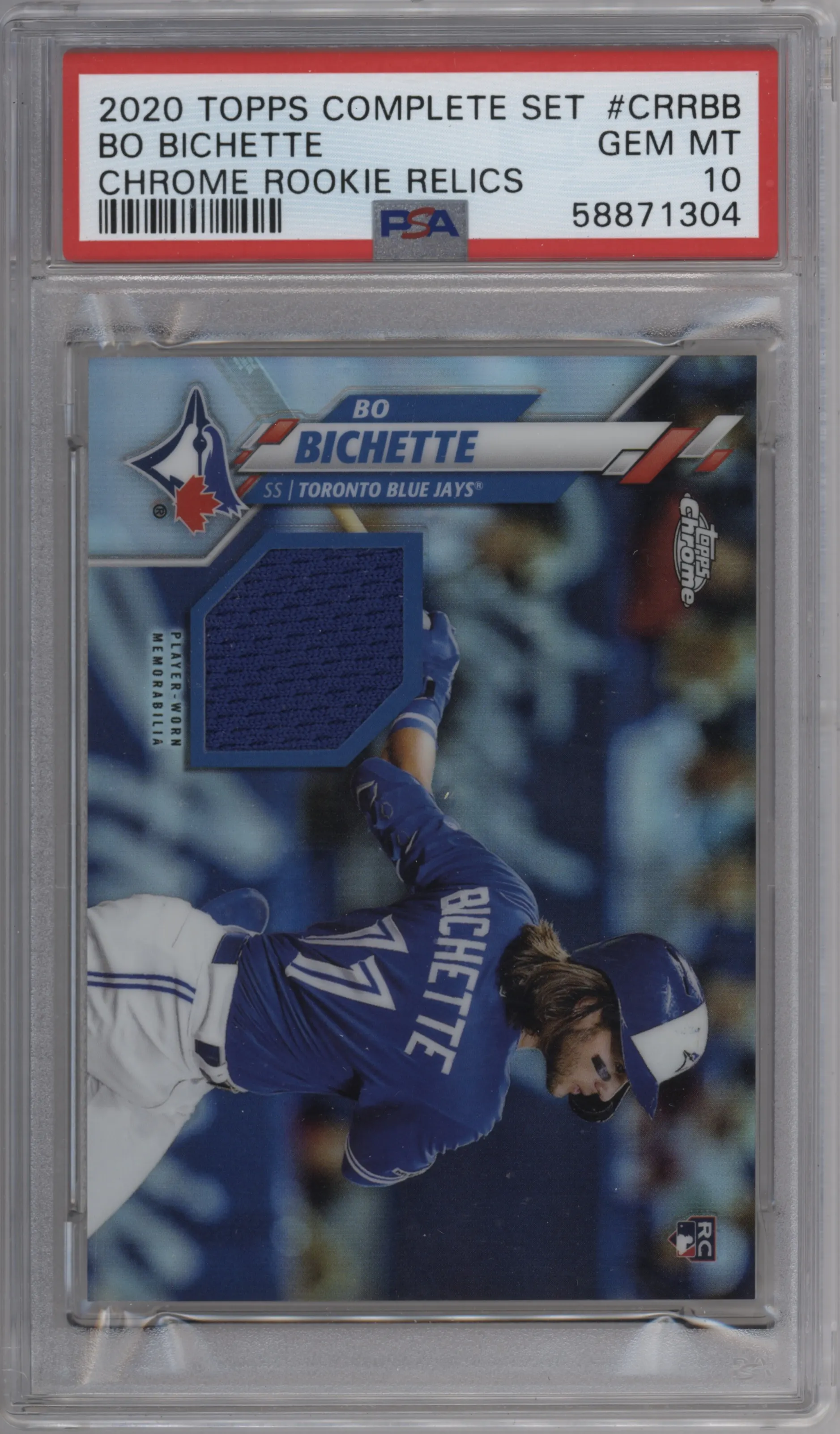 2020 Topps Complete Set Chr.Rke.Rlc. Bo Bichette PSA 10