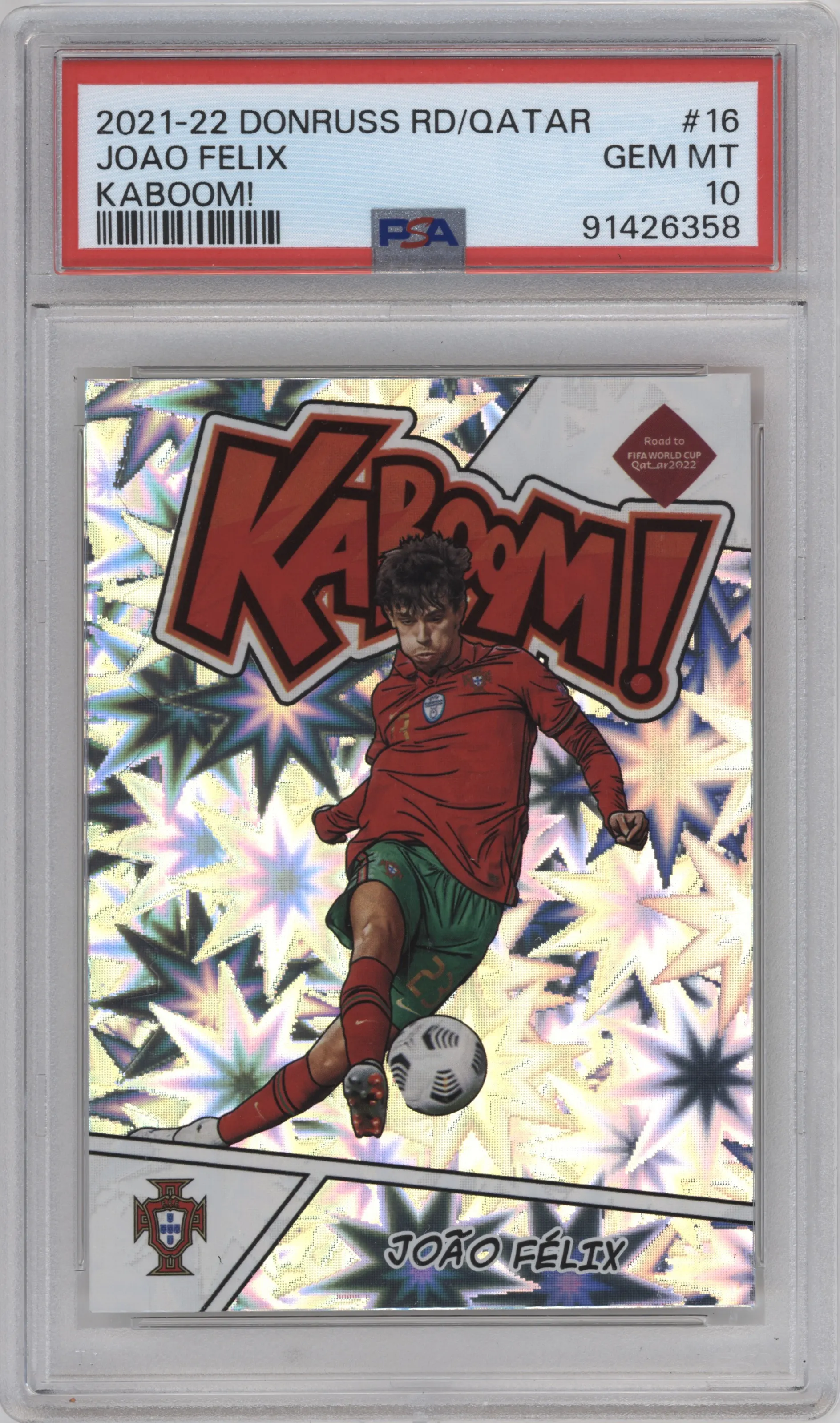 2021 Panini Donruss Road to Qatar Kaboom! Joao Felix PSA 10
