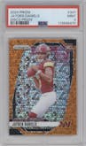 Jayden Daniels from the 2024 Panini Prizm set featuring a Disco parallel graded by PSA and given an overall grade of 9.