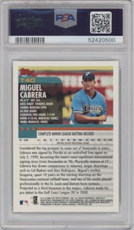 Miguel Cabrera from the 2000 Topps Traded & Rookies set graded by PSA and given an overall grade of 10.