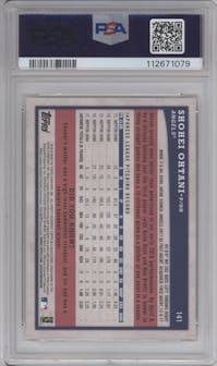 Shohei Ohtani from the 2018 Topps Big League set graded by PSA and given an overall grade of 10.