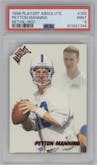 Peyton Manning from the 1998 Playoff Absolute Retail set featuring a Red parallel graded by PSA and given an overall grade of 9.