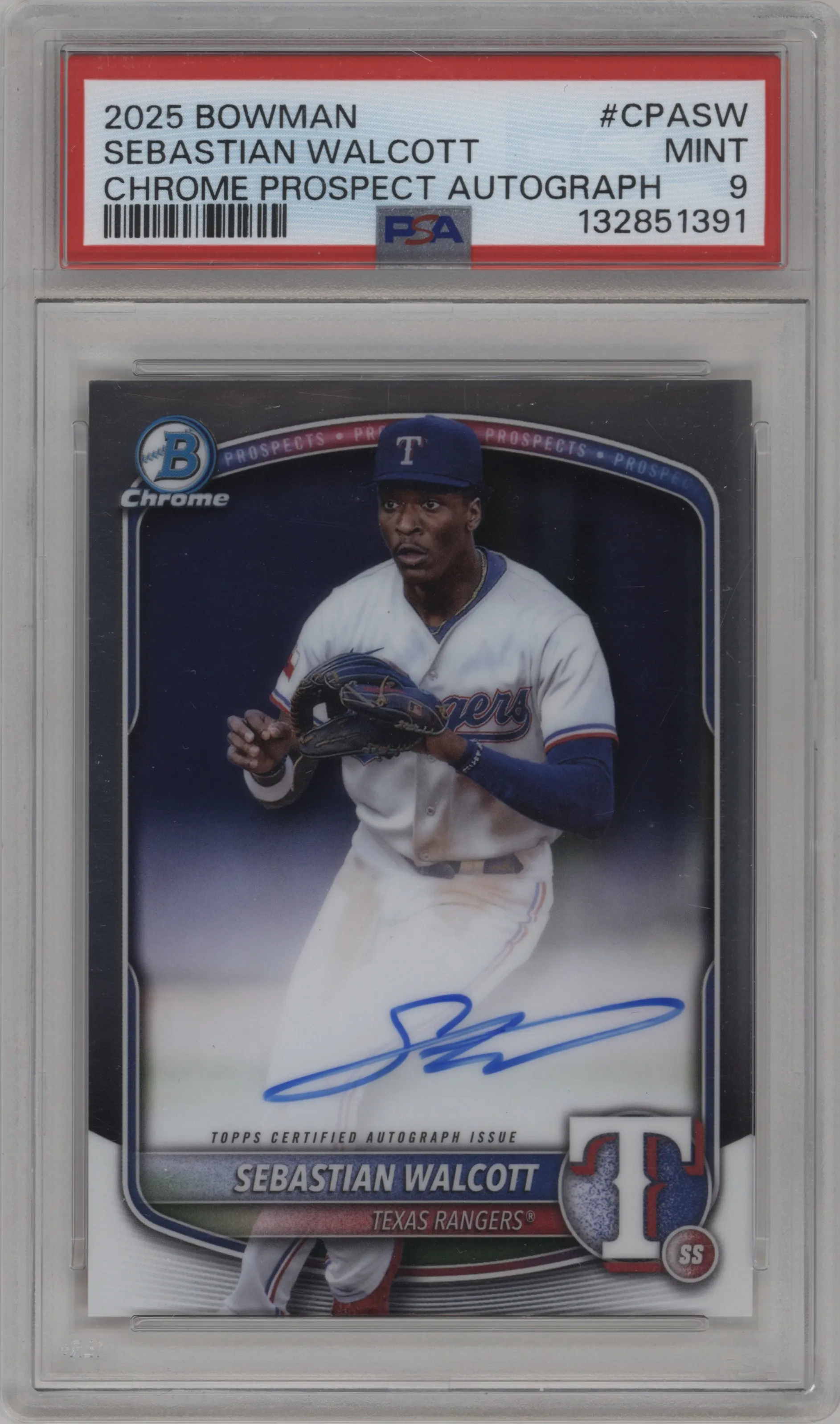 2025 Bowman Chr.Pros.AU Sebastian Walcott PSA 9