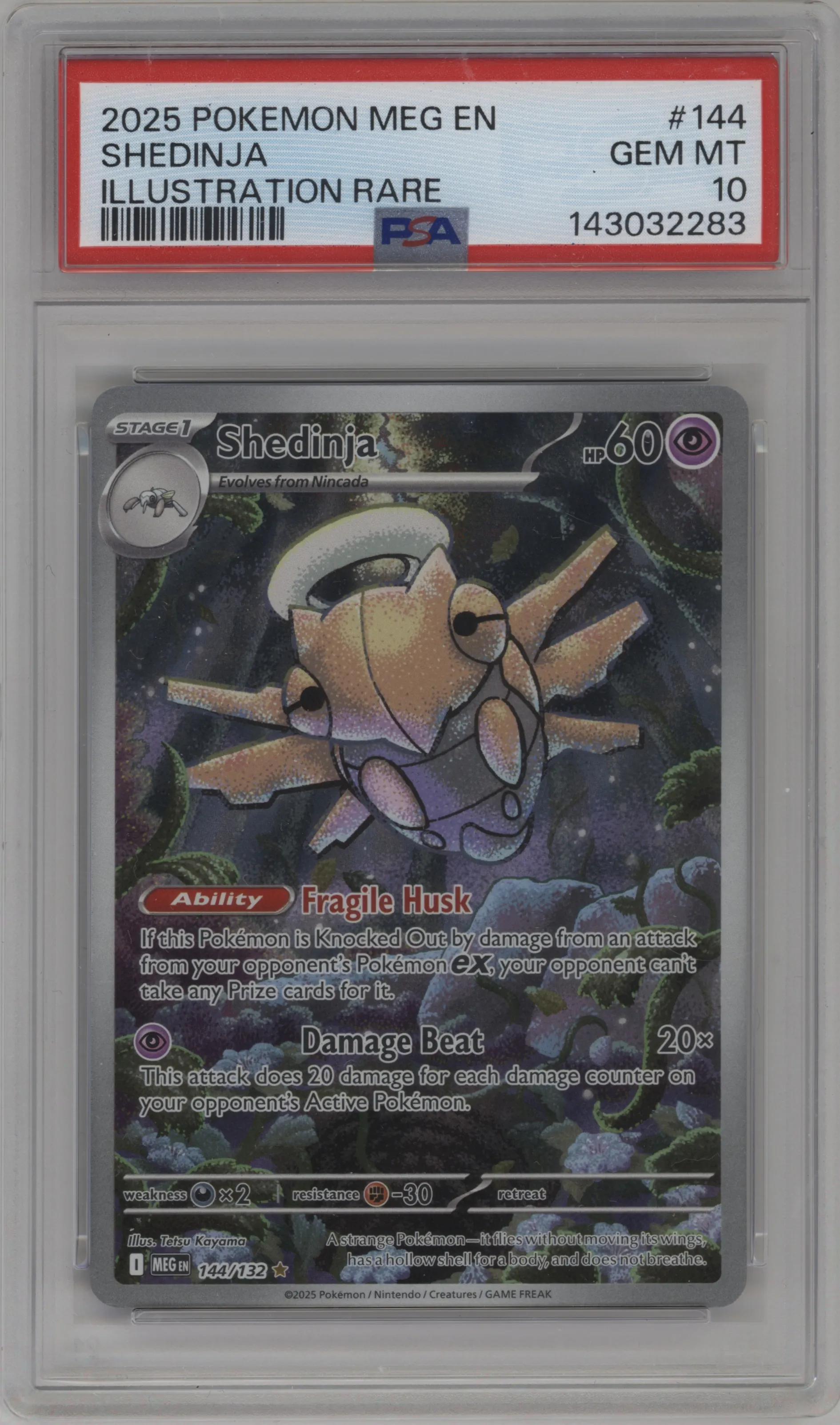 2025 Pokemon Mega Evolution Shedinja #144 PSA 10