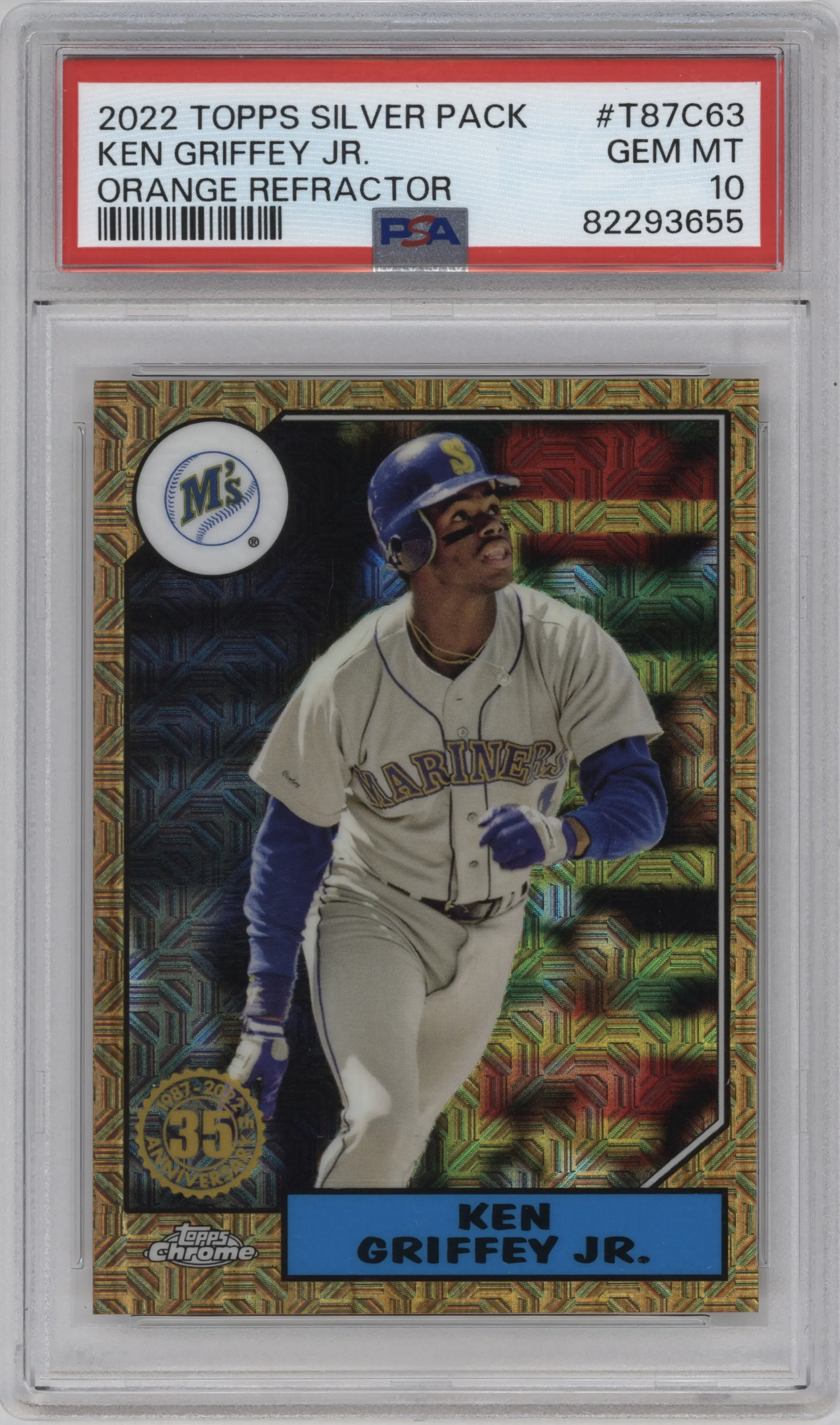 2022 Topps Silver Pack 1987 Topps Ken Griffey Jr. Orange #T87C-63 PSA 10