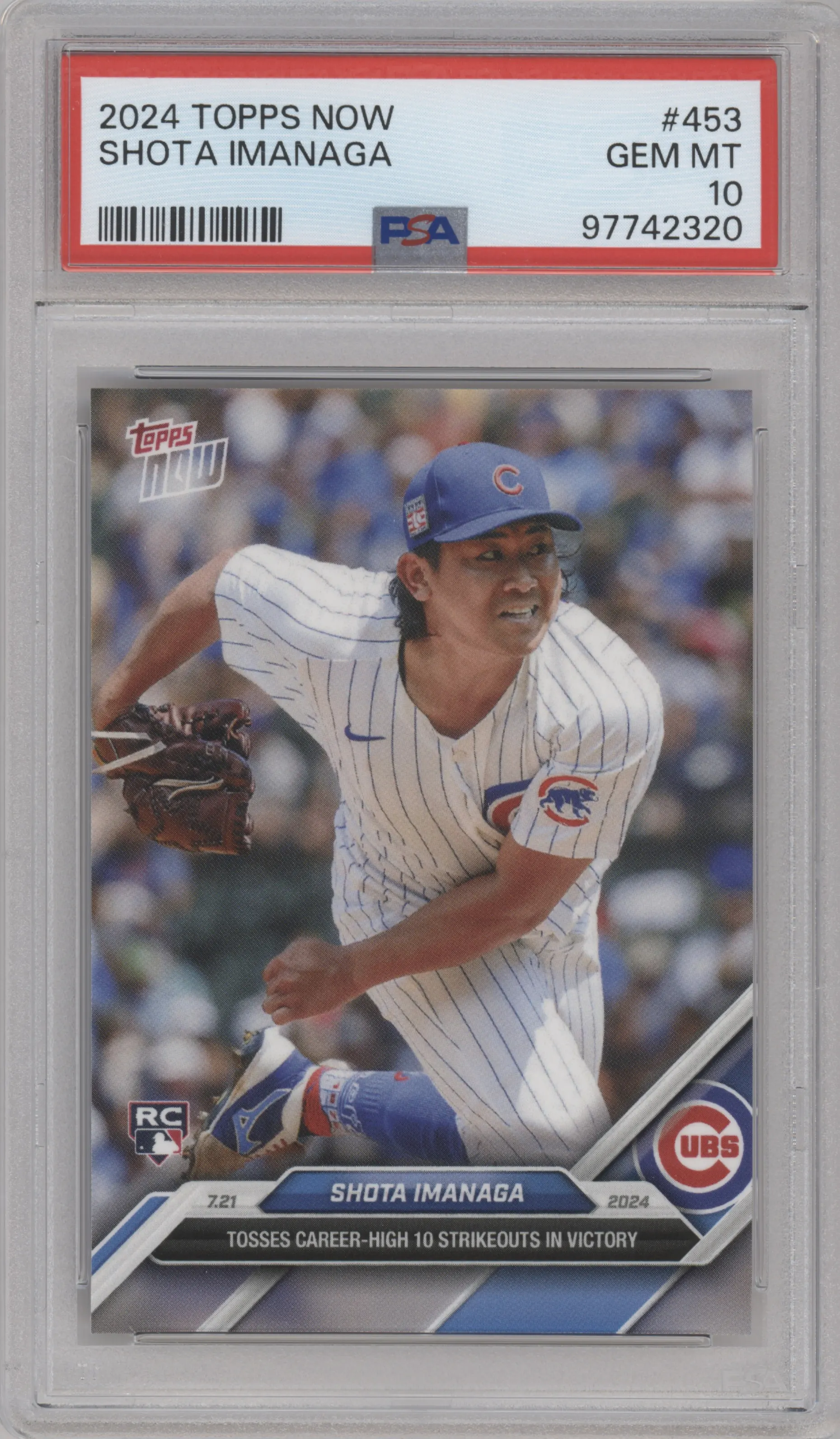 2024 Topps Now Shota Imanaga #453 PSA 10