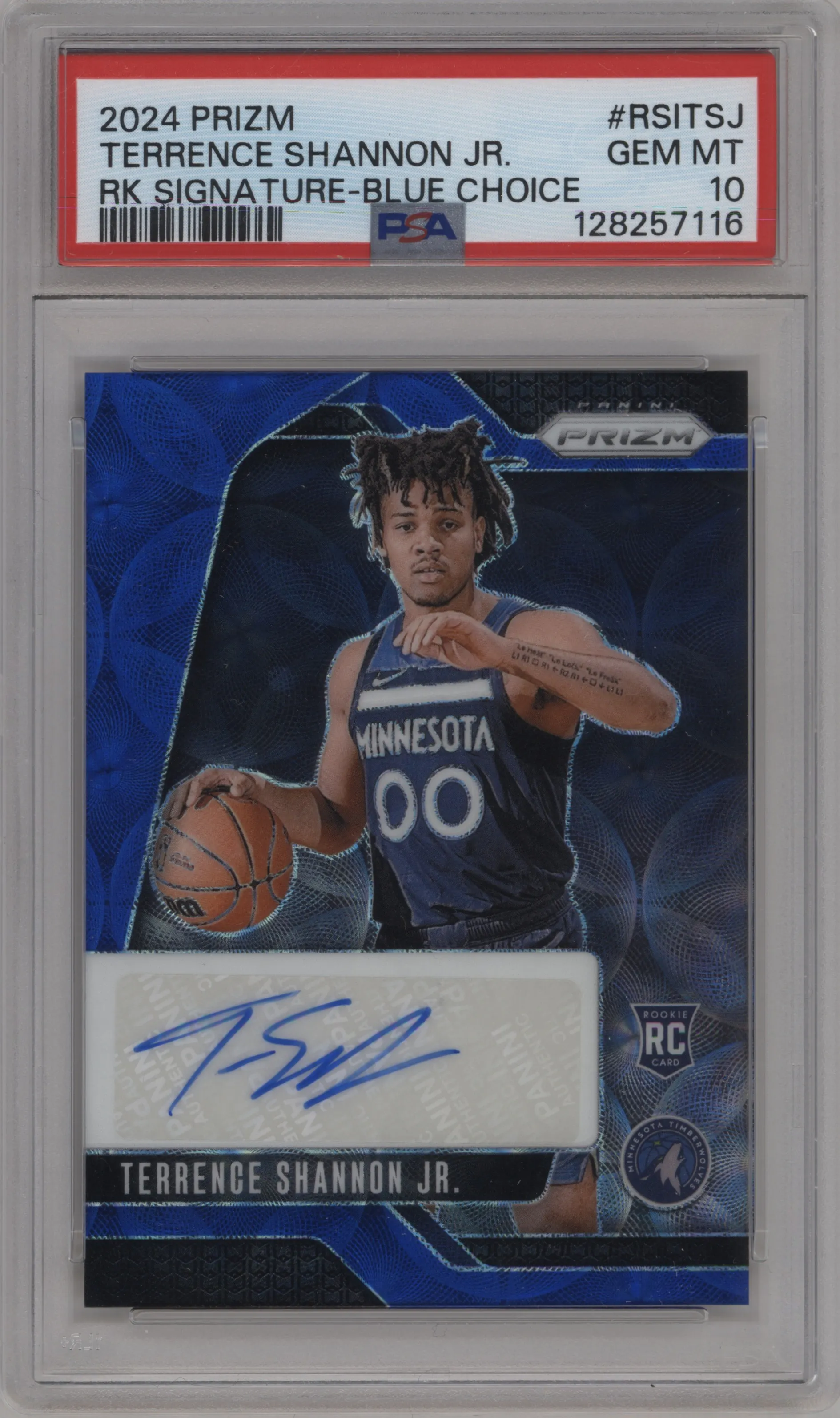 2024 Panini Prizm Rke.Sig. Terrence Shannon Jr. Choice Blue #RSI-TSJ PSA 10