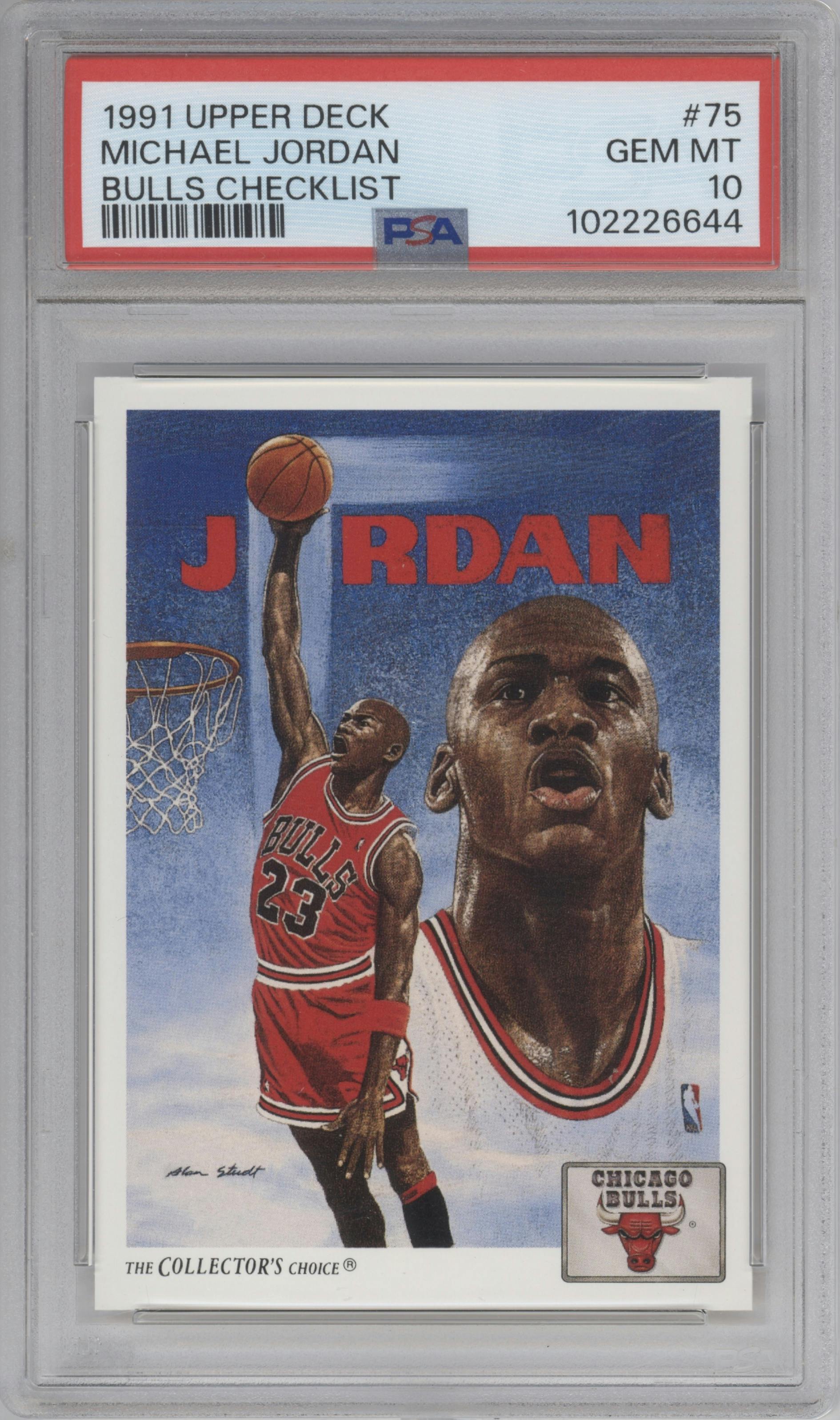 Michael Jordan from the 1991-92 Upper Deck set graded by PSA and given an overall grade of 10.