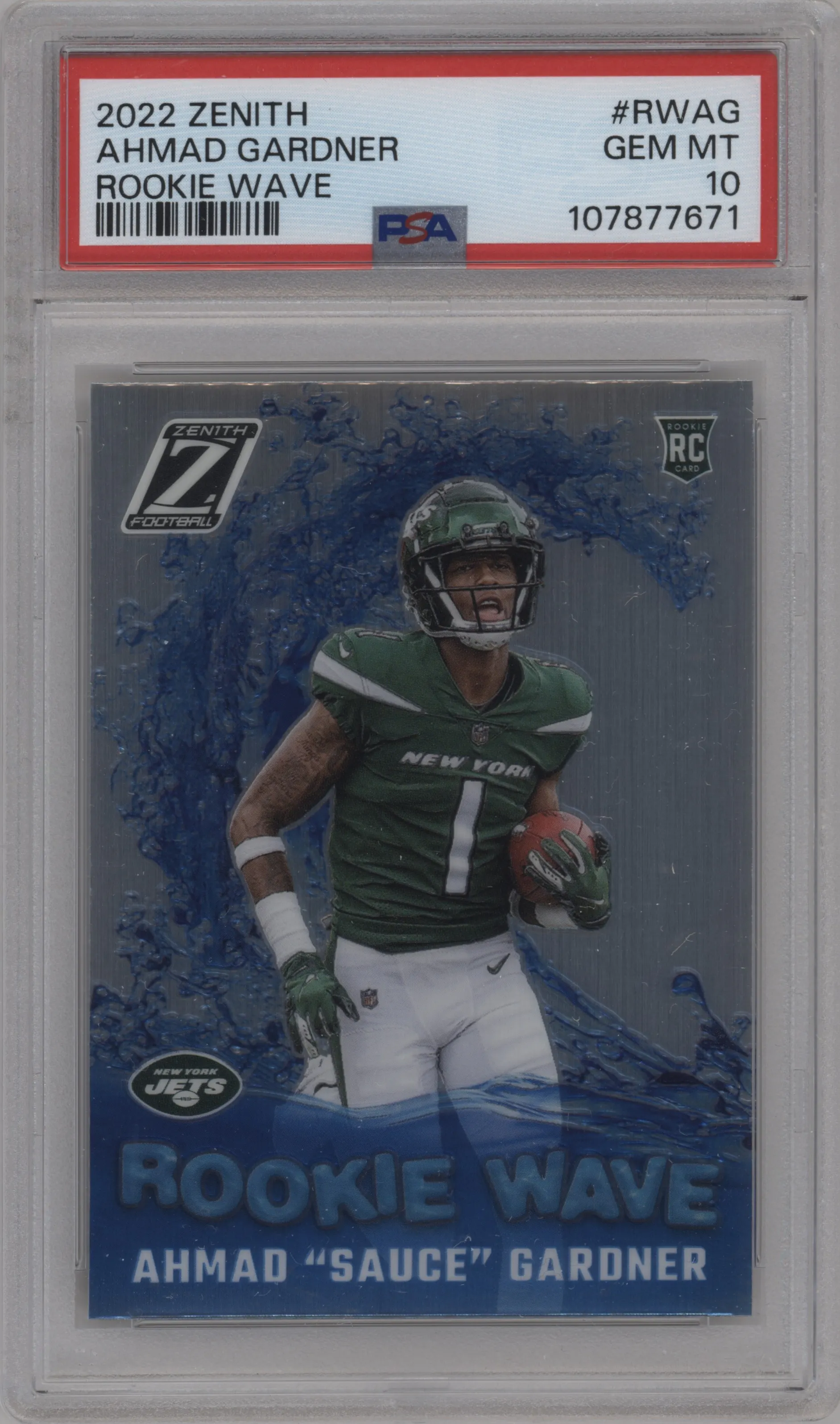 2022 Panini Zenith Rookie Wave Ahmad "Sauce" Gardner #RW-AG PSA 10