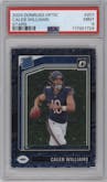 Caleb Williams from the 2024 Donruss Optic set featuring a Stars parallel graded by PSA and given an overall grade of 9.