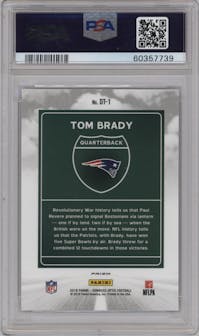 Tom Brady from the 2018 Panini Donruss Optic set graded by PSA and given an overall grade of 10.