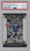 Shai Gilgeous-Alexander from the 2018-19 Panini Select  set featuring a White Prizm parallel graded by PSA and given an overall grade of 10.