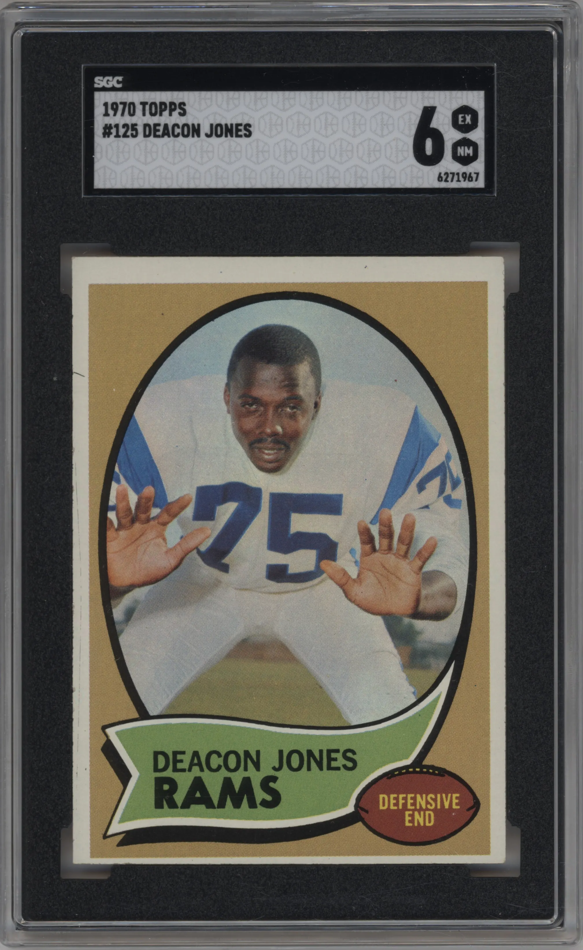 1970 Topps Deacon Jones #125 SGC 6