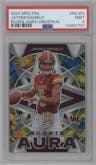Jayden Daniels from the 2024 Panini Spectra set featuring a Universal parallel graded by PSA and given an overall grade of 9.