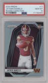 Jayden Daniels from the 2024 Panini Prizm set graded by PSA and given an overall grade of 10.