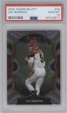 Joe Burrow from the 2020 Panini Select set graded by PSA and given an overall grade of 10.
