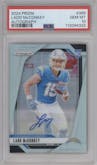 Ladd McConkey from the 2024 Panini Prizm set graded by PSA and given an overall grade of 10.