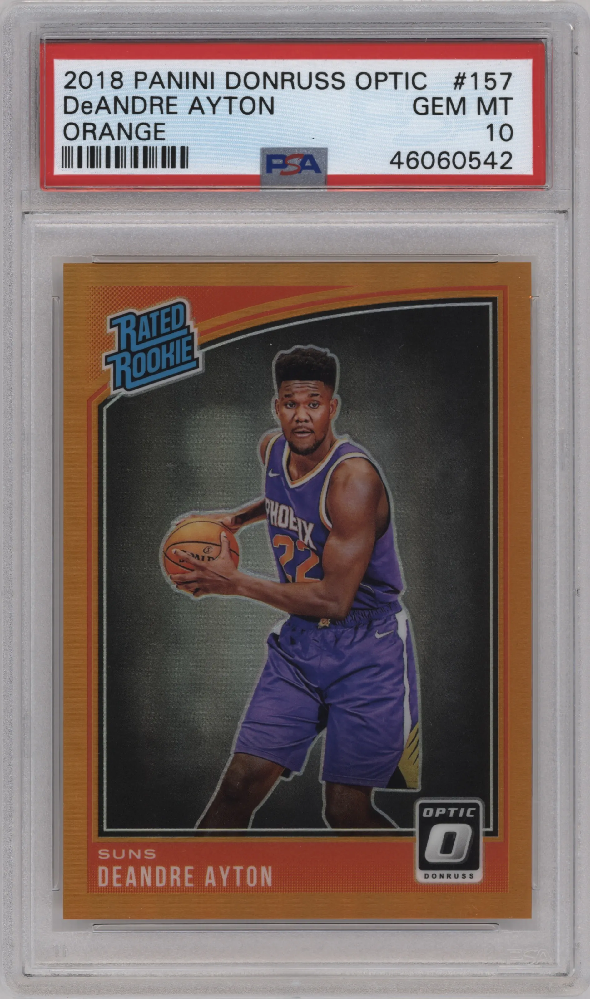 2018 Panini Donruss Optic Rated Rookie Deandre Ayton Orange PSA 10