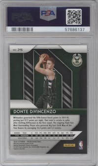 Donte DiVincenzo from the 2018-19 Panini Prizm set graded by PSA and given an overall grade of 10.
