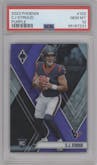 C.J. Stroud from the 2023 Panini Phoenix set featuring a Purple parallel graded by PSA and given an overall grade of 10.