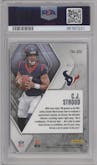 C.J. Stroud from the 2023 Panini Phoenix set featuring a Purple parallel graded by PSA and given an overall grade of 10.