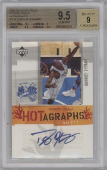 Dwight Howard from the 2005-06 UD Rookie Debut set graded by Beckett and given an overall grade of 9.5.