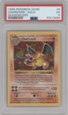 Charizard from the 1999 Pokemon set graded by PSA and given an overall grade of 5.