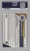 Hannah Hidalgo from the 2023-24 Bowman U Chrome Sapphire set featuring a Yellow parallel graded by PSA and given an overall grade of 10.