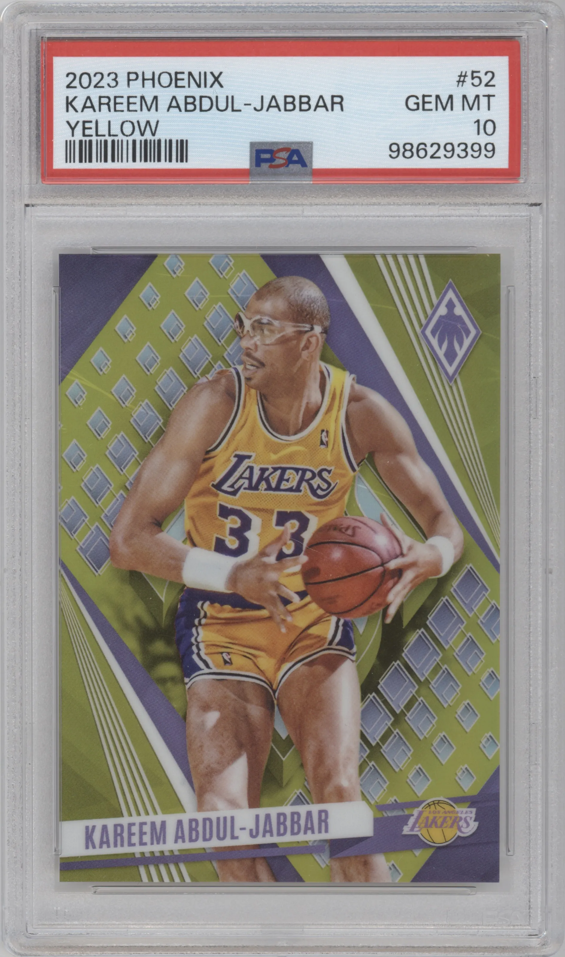 2023 Panini Phoenix Kareem Abdul-Jabbar Yellow PSA 10
