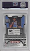 Shai Gilgeous-Alexander from the 2023-24 Panini Prizm Monopoly set featuring a Purple  parallel graded by PSA and given an overall grade of 10.