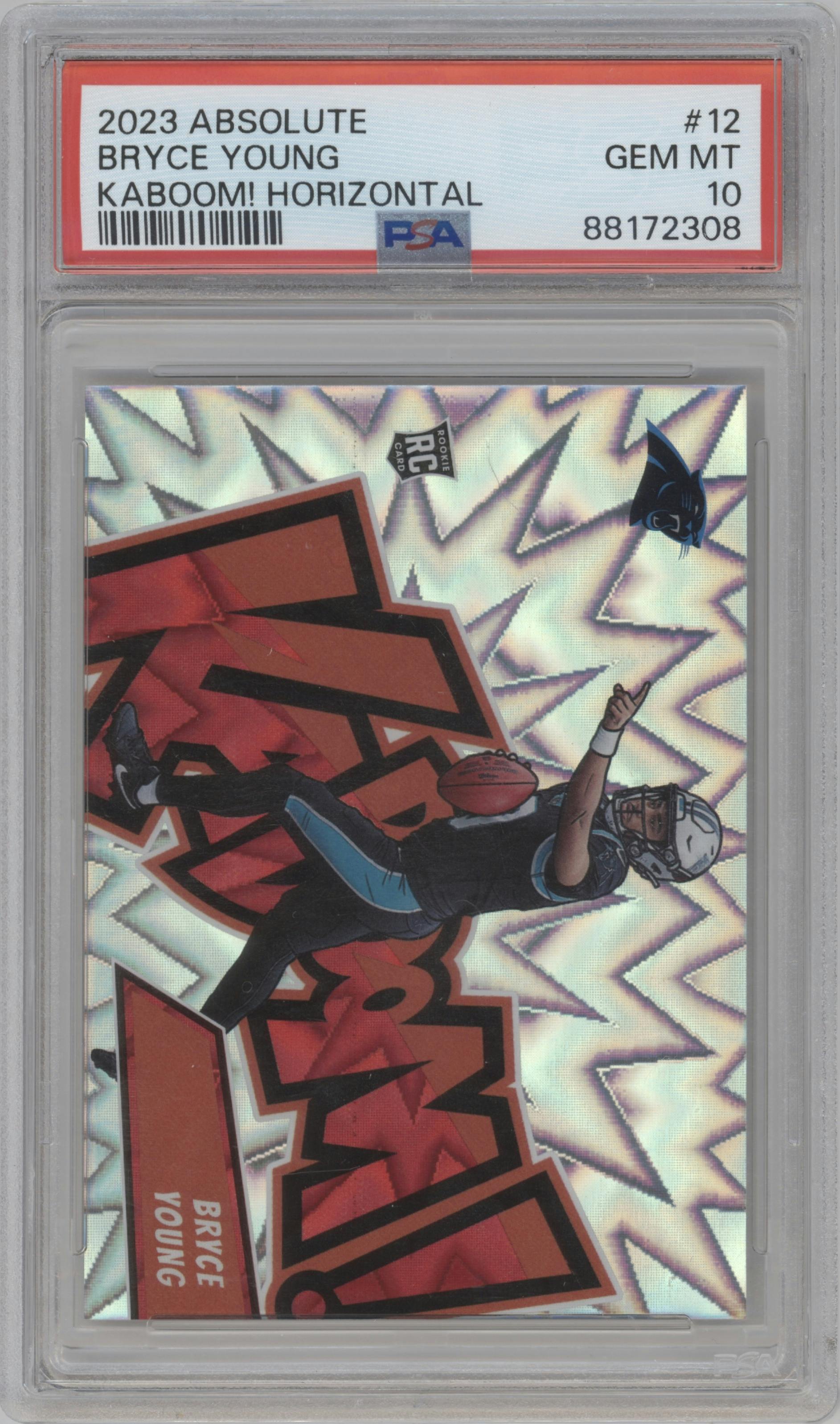 Bryce Young from the 2023 Panini Absolute set graded by PSA and given an overall grade of 10.