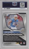 Ladd McConkey from the 2024 Panini Prizm set featuring a Neon Green Pulsar  parallel graded by PSA and given an overall grade of 9.