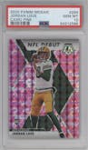 Jordan Love from the 2020 Panini Mosaic set featuring a Pink Camo parallel graded by PSA and given an overall grade of 10.