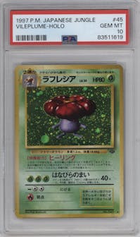 Vileplume from the 1997 Pokemon JPN set graded by PSA and given an overall grade of 10.