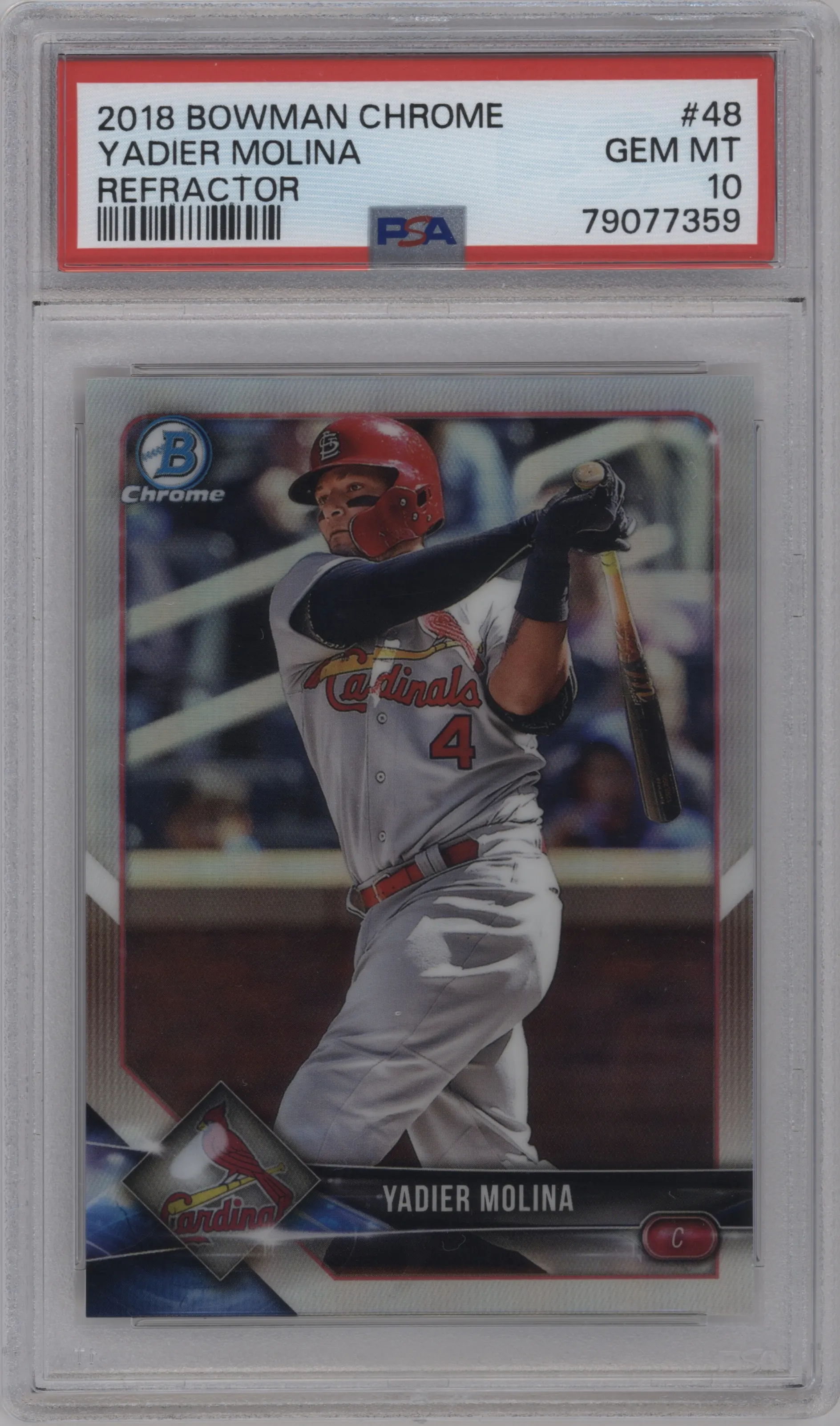 2018 Bowman Chrome Yadier Molina Refractor #48 PSA 10