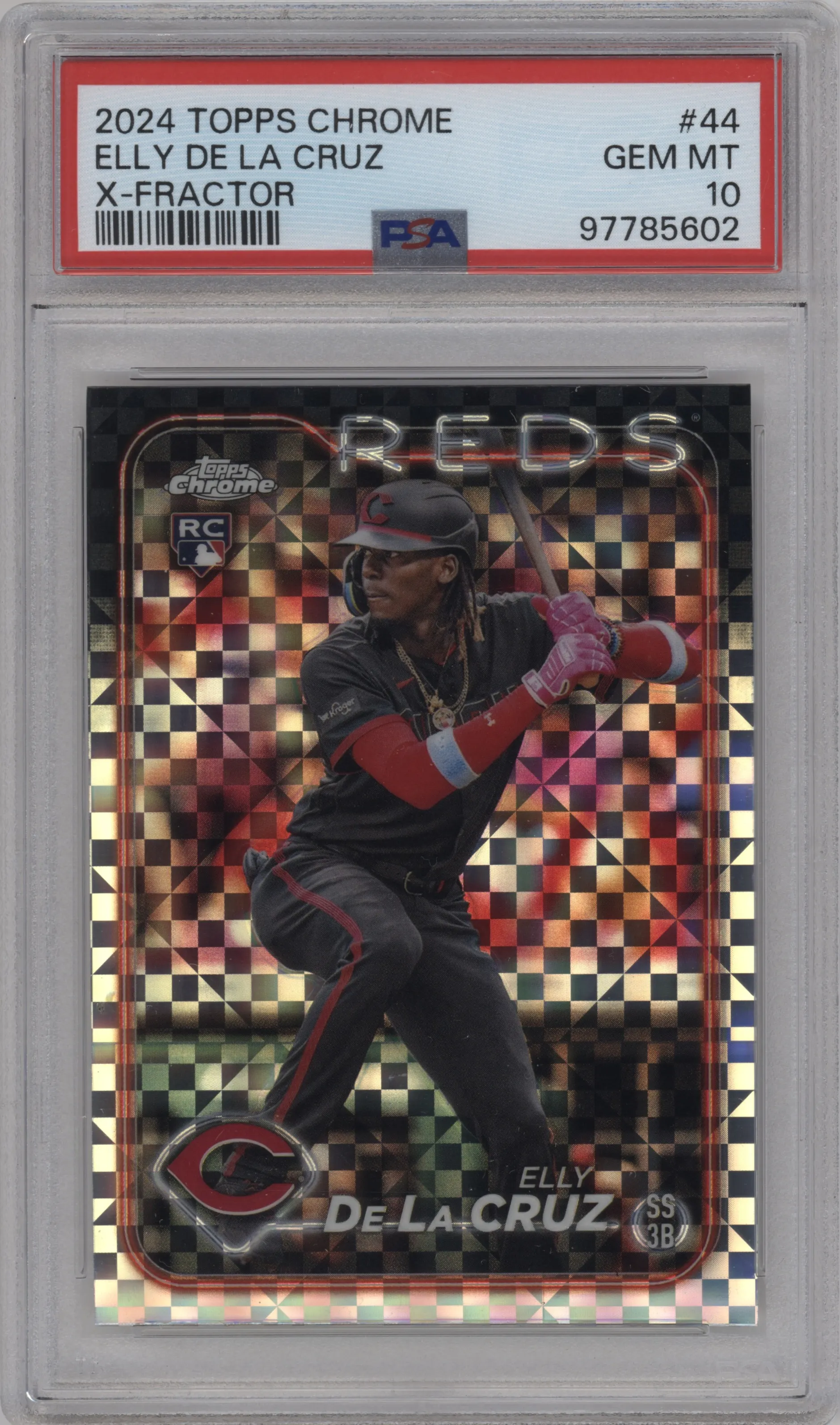 2024 Topps Chrome Elly De La Cruz X-Fractor #44 PSA 10