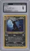 Umbreon from the 2001 Pokemon Neo Genesis set graded by CSG and given an overall grade of 9.