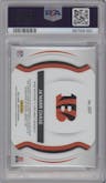 Ja'Marr Chase from the 2021 Panini Certified set featuring a Mirror Red parallel graded by PSA and given an overall grade of 9.