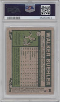 Walker Buehler from the 2018 Topps Archives set graded by PSA and given an overall grade of 9.