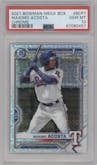 Maximo Acosta from the 2021 Bowman Mega Box set graded by PSA and given an overall grade of 10.