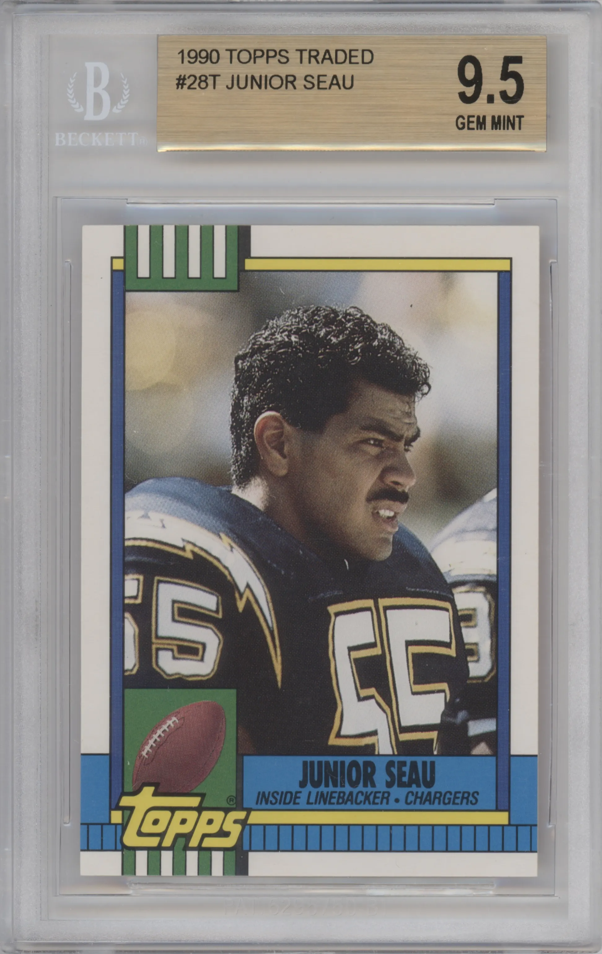 1990 Topps Traded Junior Seau BGS 9.5