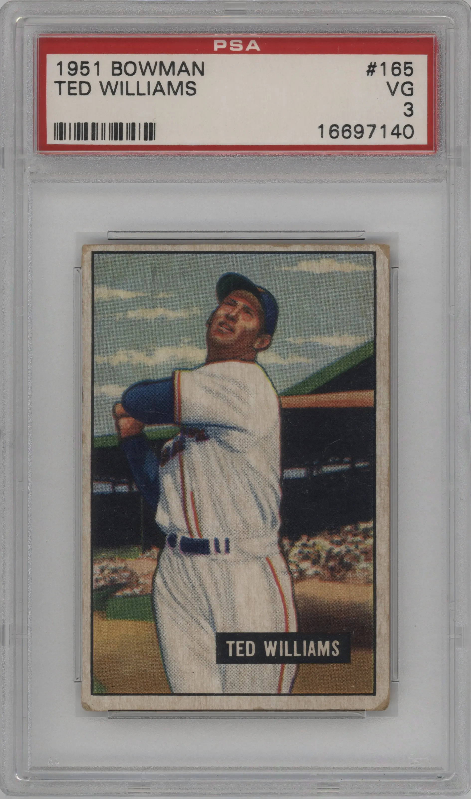 1951 Bowman Ted Williams PSA VERY GOOD 3 #165 PSA 3